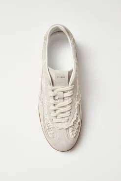 Alohas Sneakers-Tb.490 Pantufas de Couro Crochê Tostado