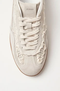 Alohas Sneakers-Tb.490 Pantufas de Couro Crochê Tostado