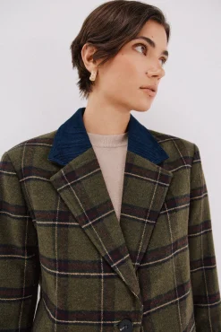 Cortefiel Blazers-tecido de pano americano Verde