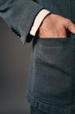 OOTO Blazers|Blazers-Terno americano de algodão coordenado Azul