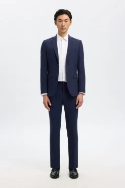 Selected Fatos-Terno slim fit de duas peças em lã fria Azul