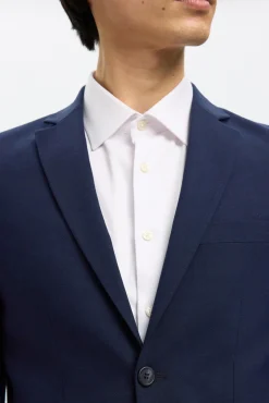 Selected Fatos-Terno slim fit de duas peças em lã fria Azul