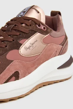 Pepe Jeans Sneakers-Tênis cano baixo com couro rosa