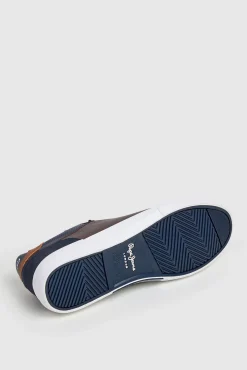 Pepe Jeans Sneakers-Tênis Clássico Com Detalhes Em Camurça castanho