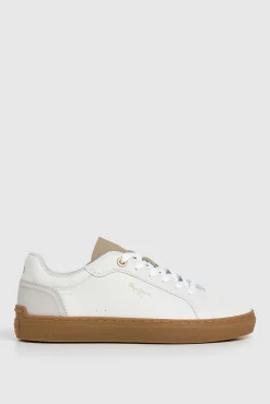 Pepe Jeans Sneakers-Tênis com detalhe em Camurça bege