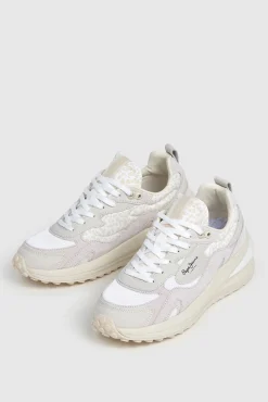 Pepe Jeans Sneakers-Tênis com detalhes de estampa animal bege