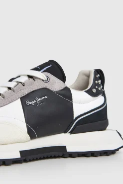 Pepe Jeans Sneakers|Calçado De Couro-Tênis com detalhes em Camurça cinzento