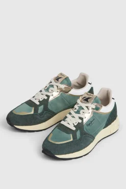 Pepe Jeans Sneakers|Calçado De Couro-Tênis com detalhes em Camurça verde