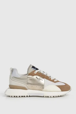 Pepe Jeans Sneakers|Calçado De Couro-Tênis com detalhes em Camurça azul