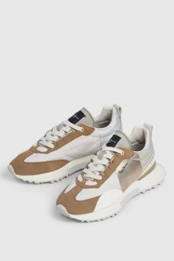 Pepe Jeans Sneakers|Calçado De Couro-Tênis com detalhes em Camurça azul