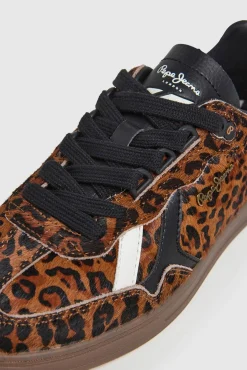 Pepe Jeans Sneakers|Calçado De Couro-Tênis com estampa animal cru