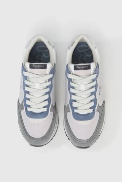 Pepe Jeans Sneakers|Calçado De Couro-Tênis de camurça e glitter azul