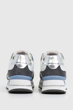 Pepe Jeans Sneakers|Calçado De Couro-Tênis de camurça e glitter azul