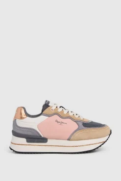 Pepe Jeans Sneakers|Calçado De Couro-Tênis de camurça e glitter vison