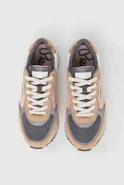 Pepe Jeans Sneakers|Calçado De Couro-Tênis de camurça e glitter vison