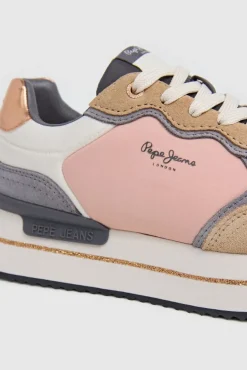 Pepe Jeans Sneakers|Calçado De Couro-Tênis de camurça e glitter vison