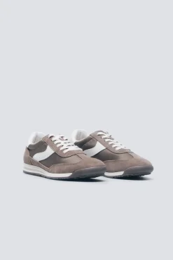 Springfield Sneakers-Tênis de couro estilo retrô castanho