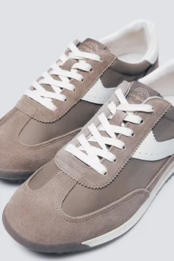 Springfield Sneakers-Tênis de couro estilo retrô castanho