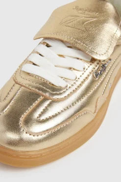 Pepe Jeans Sneakers|Calçado De Couro-Tênis de couro metálico amarelo