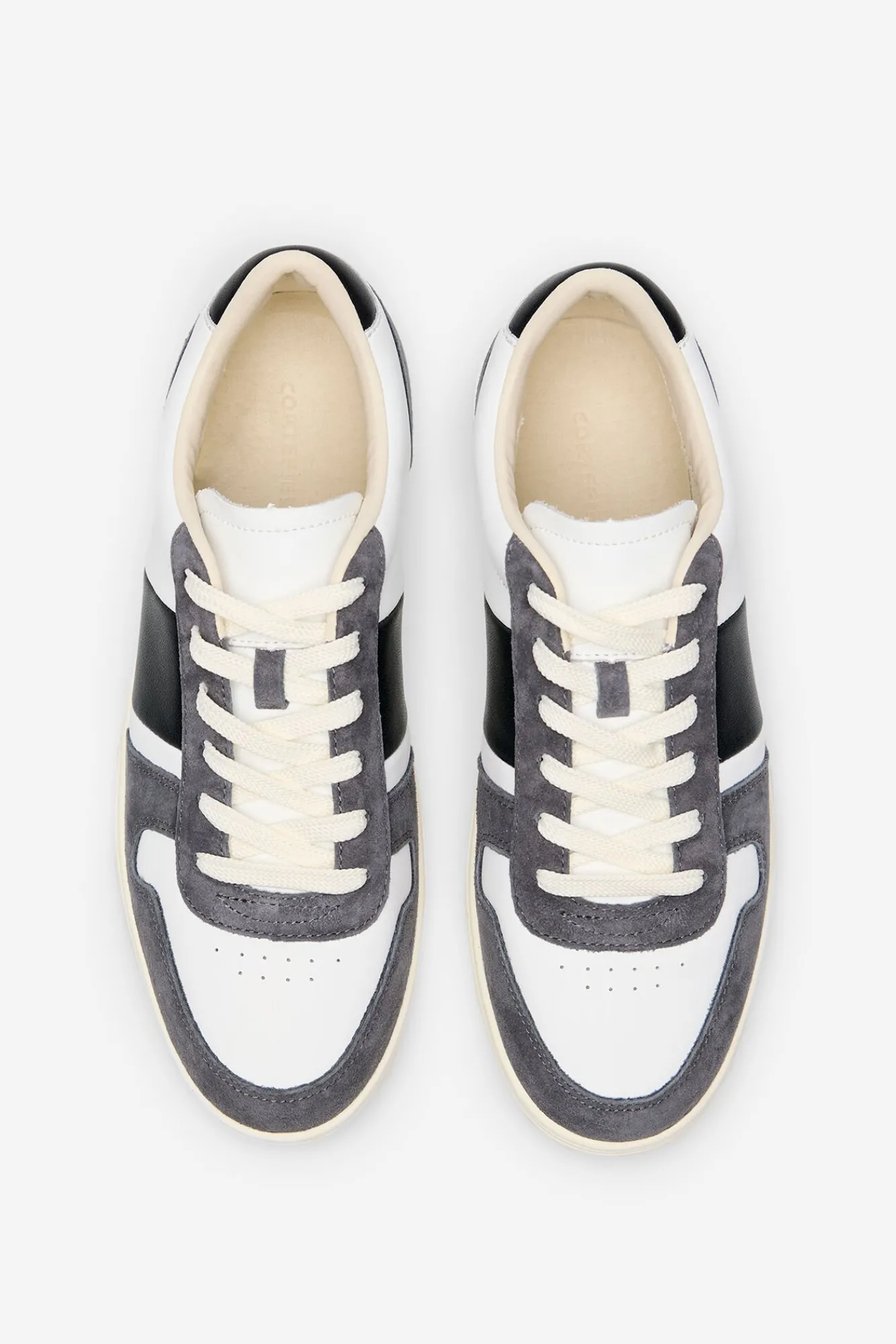 Cortefiel Sneakers-Tênis de pele Cinzento