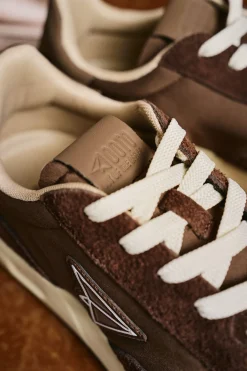 OOTO Sneakers-Tênis de pele e tecido Castanho