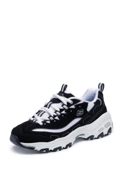 Skechers Sneakers|Calçado De Couro-Tênis D'Lites - Maior Tenis preto