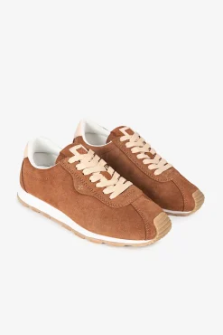Popa Sneakers|Calçado De Couro-Tênis esportivo feminino Kira Croute Castanho