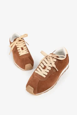 Popa Sneakers|Calçado De Couro-Tênis esportivo feminino Kira Croute Castanho