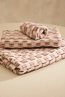 Calma House Toalhas-Toalha de banho de algodão felpudo Mercury Jacquard vermelho