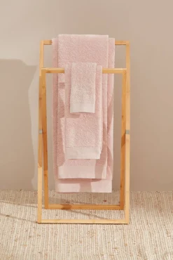 Textura Toalhas-Toalha duche friso algodão egípcio 70 x 140 cm. rosa