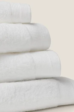 Textura Toalhas-Toalha duche friso algodão egípcio 70 x 140 cm. branco