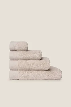 Textura Toalhas-Toalha toucador friso algodão egípcio 30 x 50 cm. bege