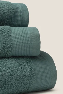 Textura Toalhas-Toalha toucador friso algodão egípcio 30 x 50 cm. verde