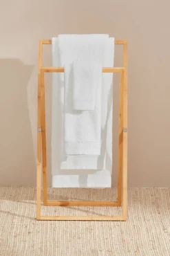 Textura Toalhas-Toalha toucador friso algodão egípcio 30 x 50 cm. branco