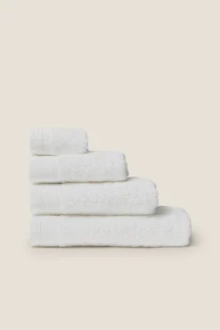 Textura Toalhas-Toalha toucador friso algodão egípcio 30 x 50 cm. branco