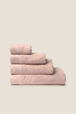 Textura Toalhas-Toalha toucador friso algodão egípcio 30 x 50 cm. rosa