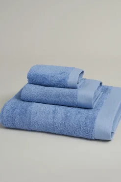 Bassols Toalhas-Toalha toucador wonder 550 g algodão turco americano 30x50 Azul