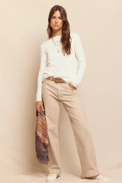 Slowlove T-Shirts|Blusas-Top básico mesclado Branco