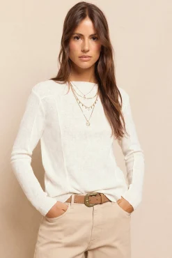 Slowlove T-Shirts|Blusas-Top básico mesclado Branco