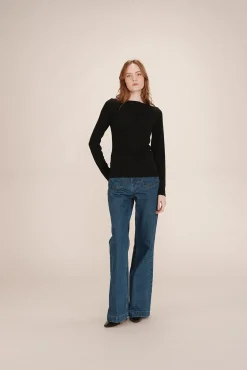 Grace & Mila T-Shirts-Top colado com lurex Preto