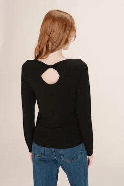 Grace & Mila T-Shirts-Top colado com lurex Preto