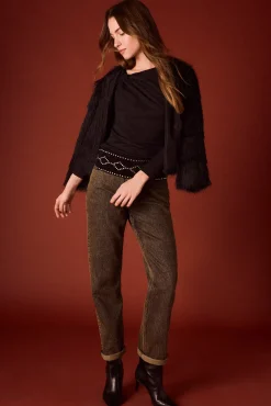 Slowlove T-Shirts|Blusas-Top com decote Preto