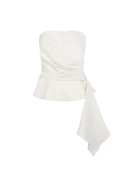 TFP by Tamara Falcó T-Shirts-Top com decote caicai Ecru