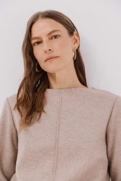 Cortefiel T-Shirts-Top com decote chaminé Tostado