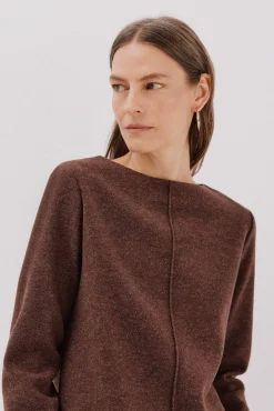 Cortefiel T-Shirts-Top com decote chaminé Castanho