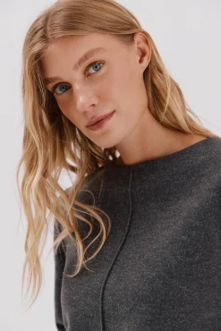 Cortefiel T-Shirts-Top com decote chaminé Cinzento