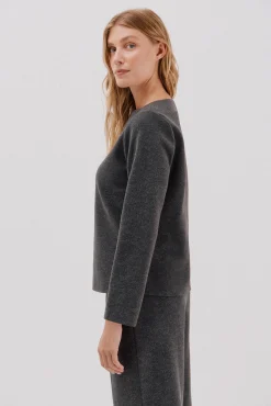 Cortefiel T-Shirts-Top com decote chaminé Cinzento