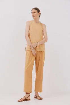 Cortefiel T-Shirts-Top com detalhe de renda de crochet na lateral Castanho