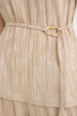 Cortefiel T-Shirts-Top com fivela jacquard Castanho