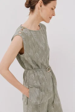 Cortefiel T-Shirts-Top com fivela jacquard Verde